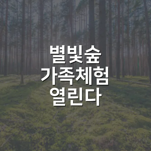 별빛숲 가족체험 열린다