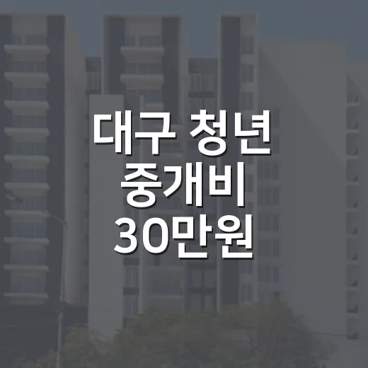 대구 청년 중개비 30만원