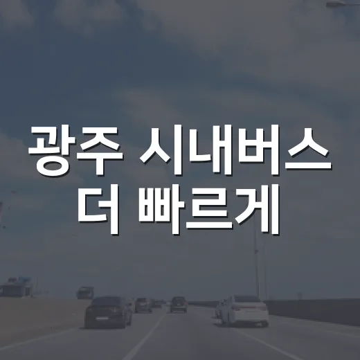 광주 시내버스 더 빠르게