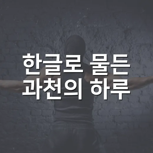 한글로 물든 과천의 하루