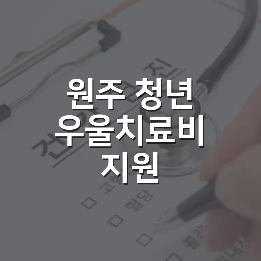 원주 청년 우울치료비 지원