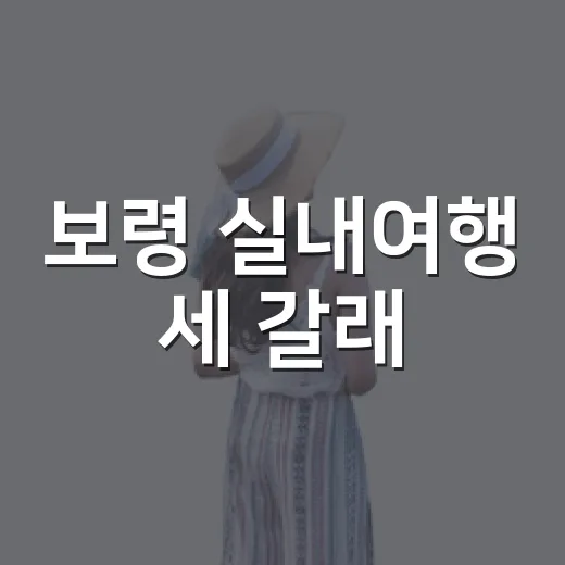 보령 실내여행 세 갈래