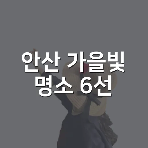 안산 가을빛 명소 6선