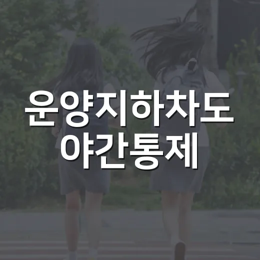 운양지하차도 야간통제