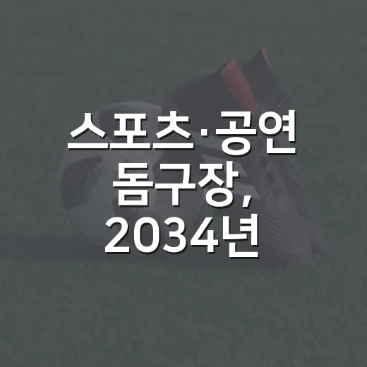 스포츠·공연 돔구장, 2034년 준공 목표