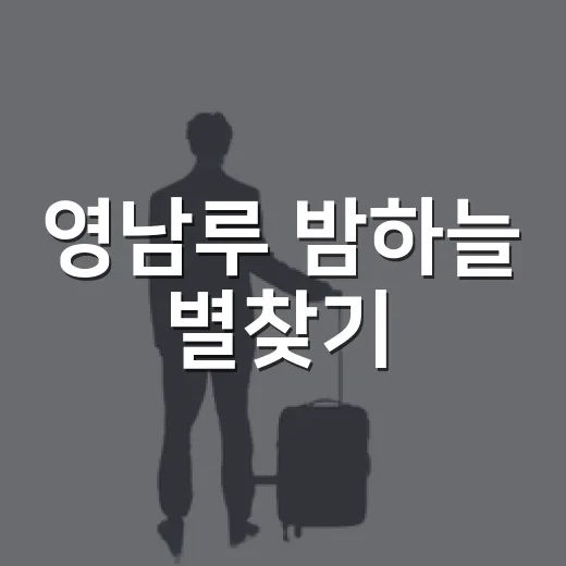 영남루 밤하늘 별찾기