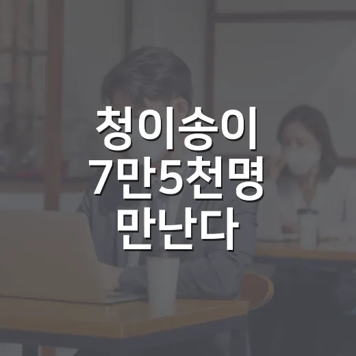 청이송이 7만5천명 만난다