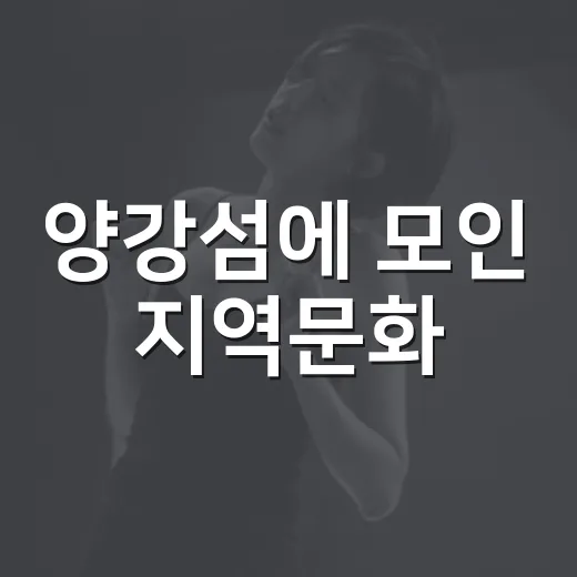 양강섬에 모인 지역문화