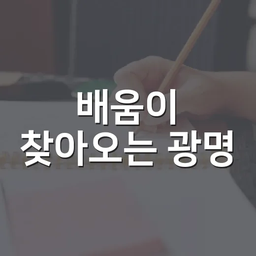 배움이 찾아오는 광명