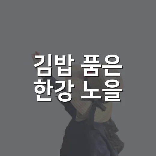 김밥 품은 한강 노을
