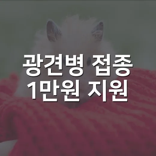 광견병 접종 1만원 지원