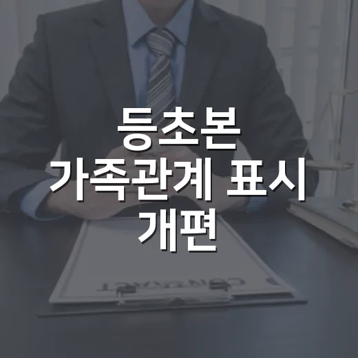 등초본 가족관계 표시 개편