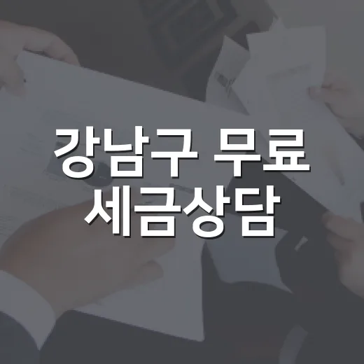 강남구 무료 세금상담