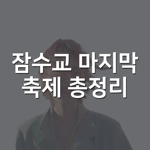 잠수교 마지막 축제 총정리