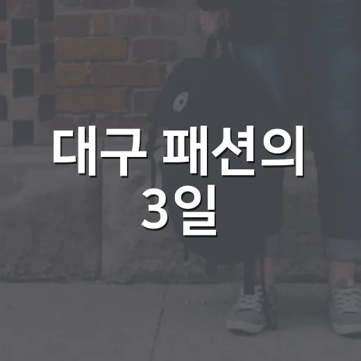대구 패션의 3일