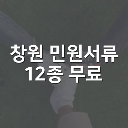 창원 민원서류 12종 무료
