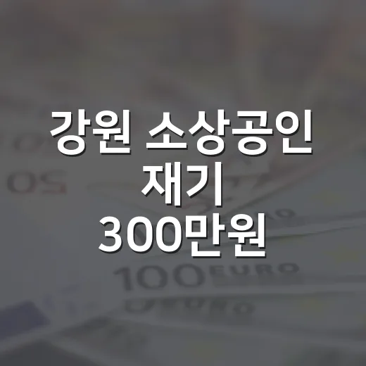 강원 소상공인 재기 300만원