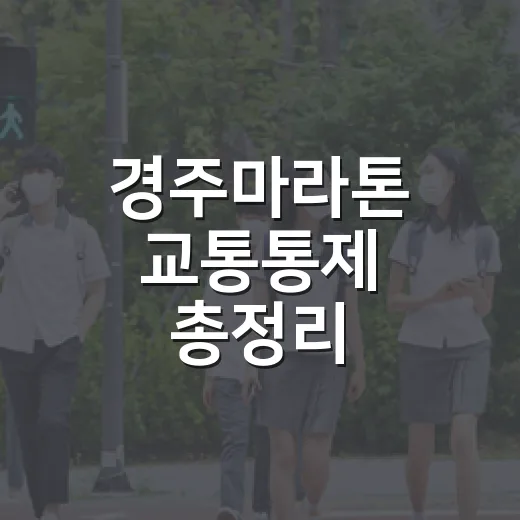경주마라톤 교통통제 총정리