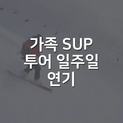 가족 SUP 투어 일주일 연기