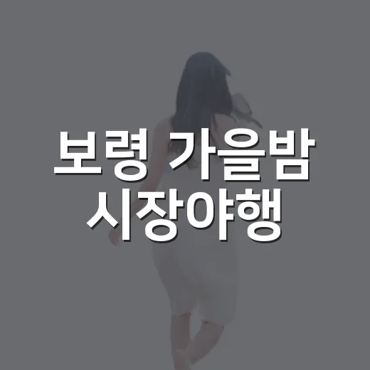 보령 가을밤 시장야행