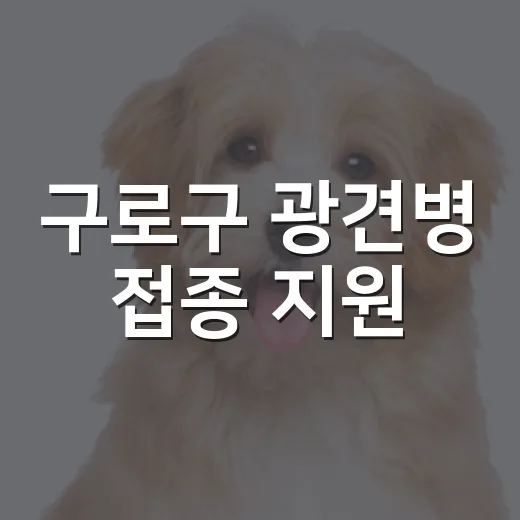 구로구 광견병 접종 지원
