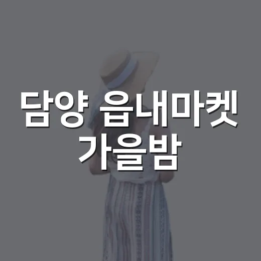 담양 읍내마켓 가을밤