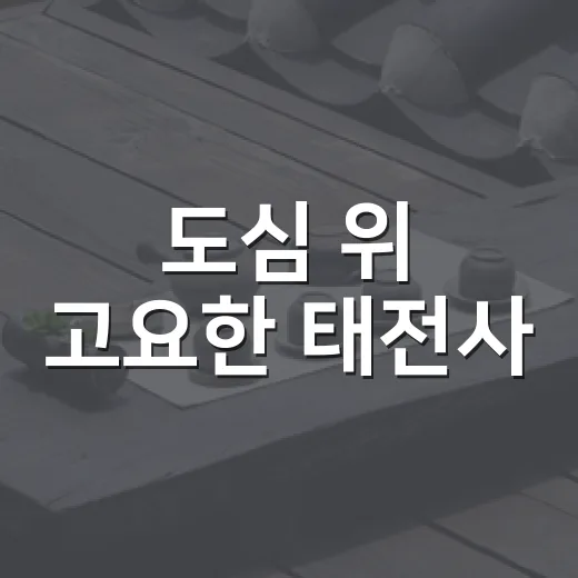 도심 위 고요한 태전사