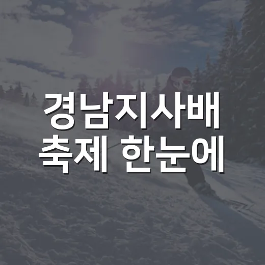 경남지사배 축제 한눈에