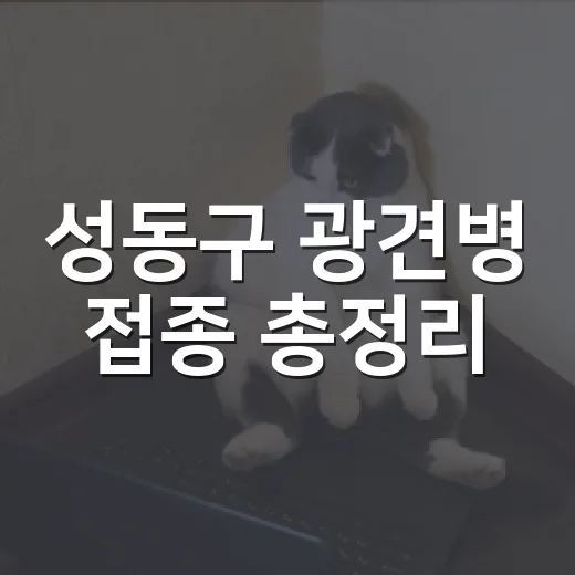 성동구 광견병 접종 총정리