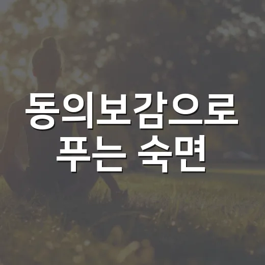 동의보감으로 푸는 숙면