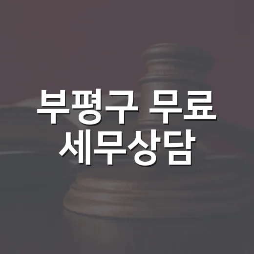 부평구 무료 세무상담