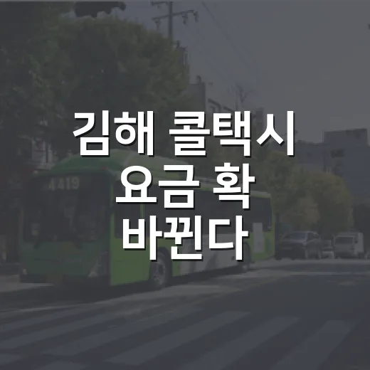 김해 콜택시 요금 확 바뀐다