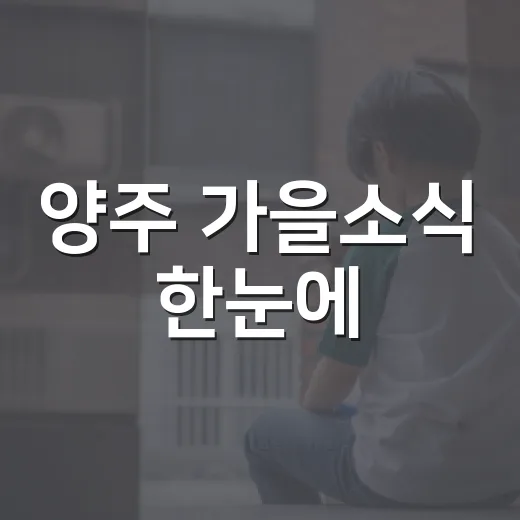 양주 가을소식 한눈에
