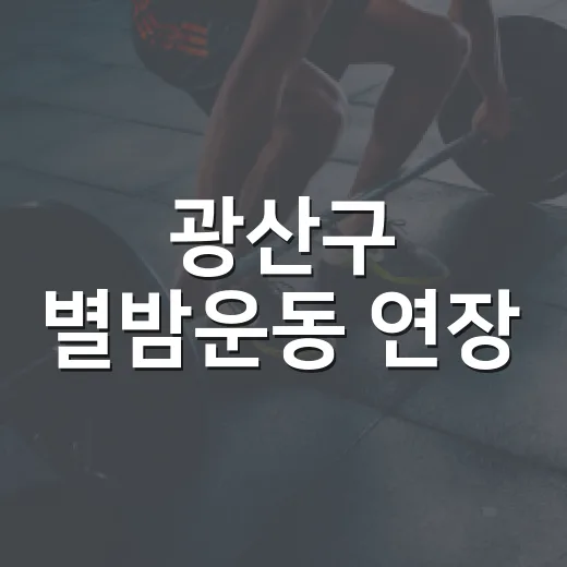 광산구 별밤운동 연장