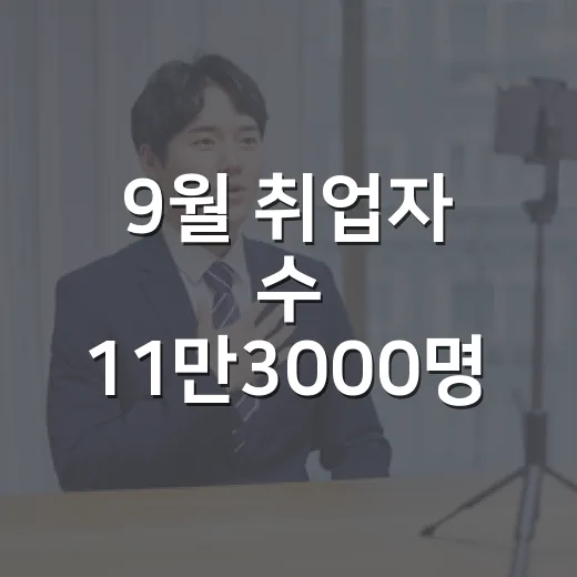 9월 취업자 수 11만3000명 증가