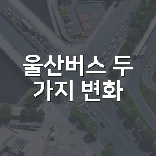 울산버스 두 가지 변화