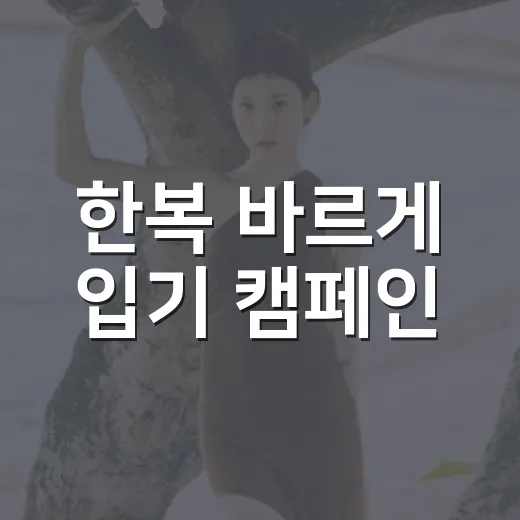 한복 바르게 입기 캠페인, 19일 시작