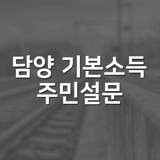 담양 기본소득 주민설문