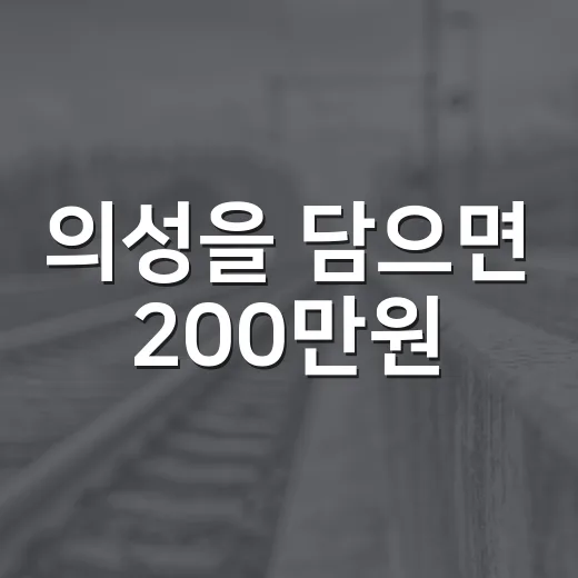 의성을 담으면 200만원