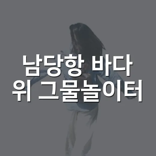 남당항 바다 위 그물놀이터