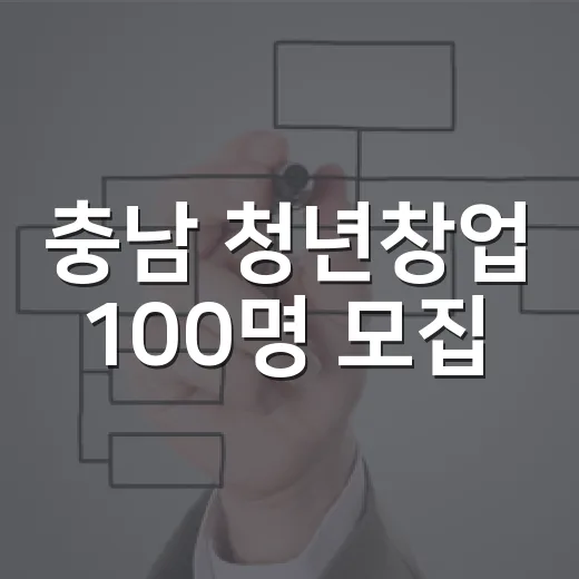 충남 청년창업 100명 모집