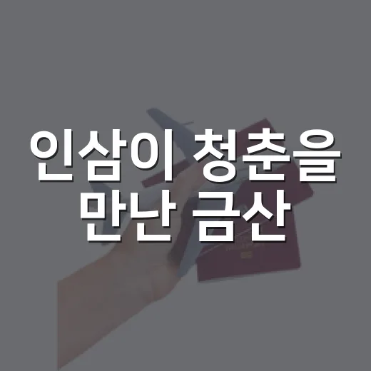 인삼이 청춘을 만난 금산