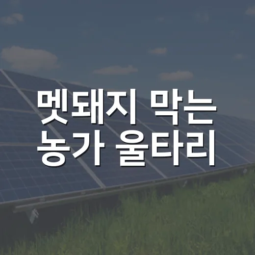 멧돼지 막는 농가 울타리