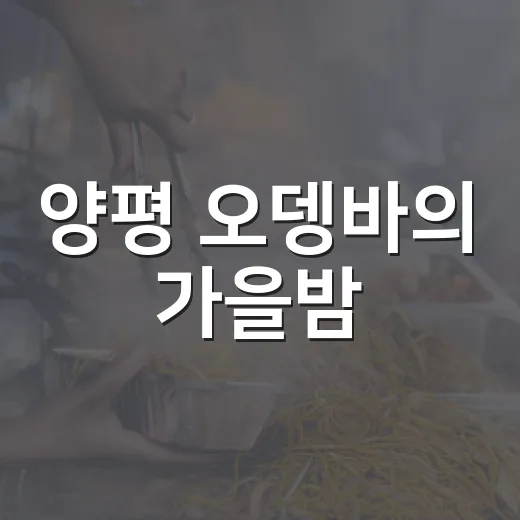 양평 오뎅바의 가을밤