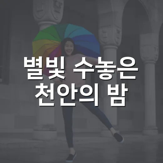 별빛 수놓은 천안의 밤