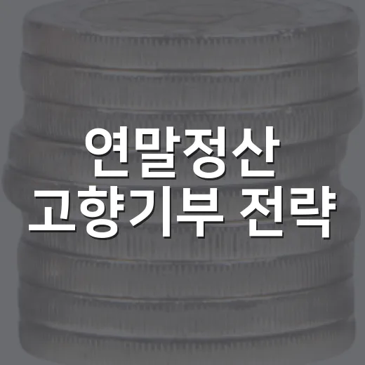 연말정산 고향기부 전략