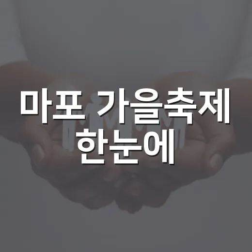 마포 가을축제 한눈에