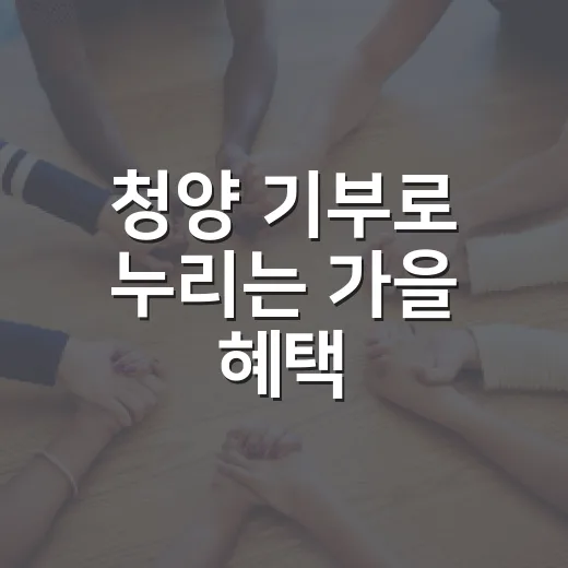 청양 기부로 누리는 가을 혜택