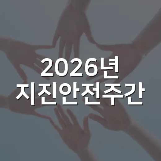 2026년 지진안전주간, 국민 행동요령 집중 안내