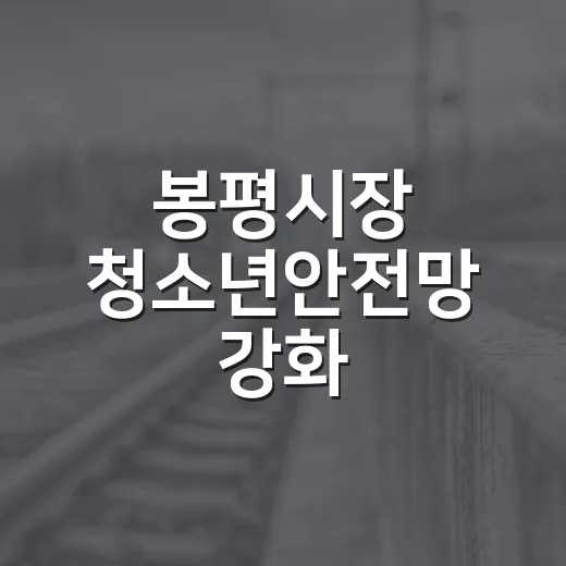 봉평시장 청소년안전망 강화